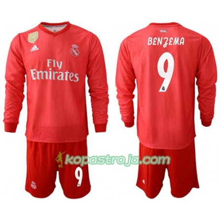 Billiga Fotbollströjor Real Madrid Benzema 9 Barn Tredje tröja 2018/19 Långärmad